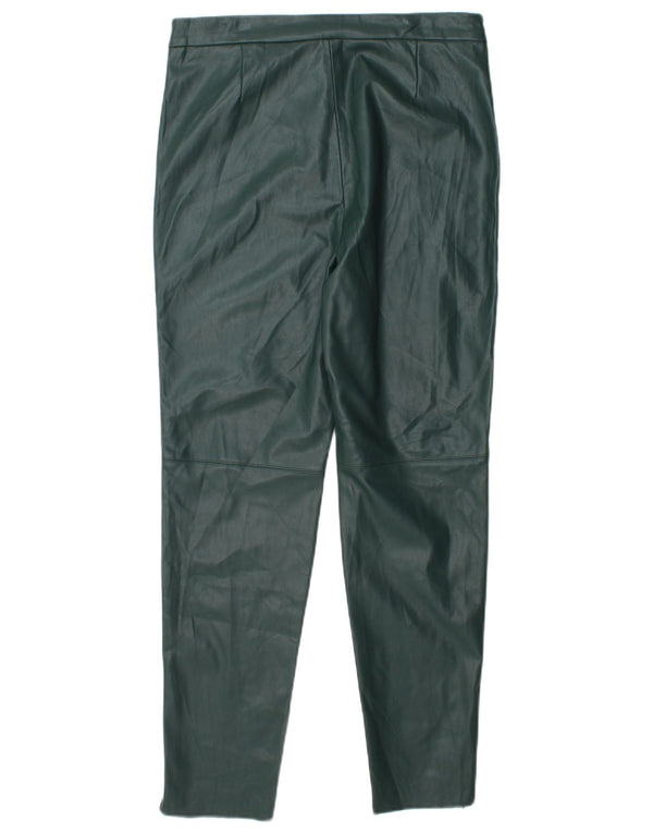 Pantaloni skinny din piele artificială pentru femei cu talie înaltă Zara L30 L28 verde