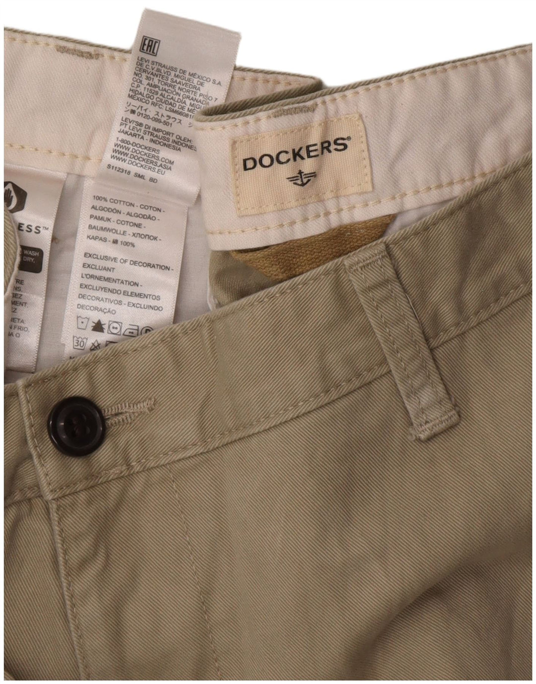 Pantaloni scurți chino Dockers pentru bărbați W32, bumbac verde mediu