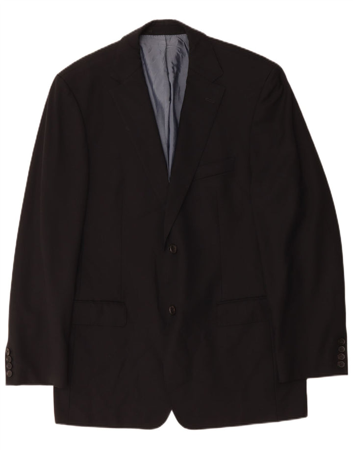 Blazer pentru bărbați Hugo Boss cu 2 nasturi EU 52 XL Lână virgină bleumarin
