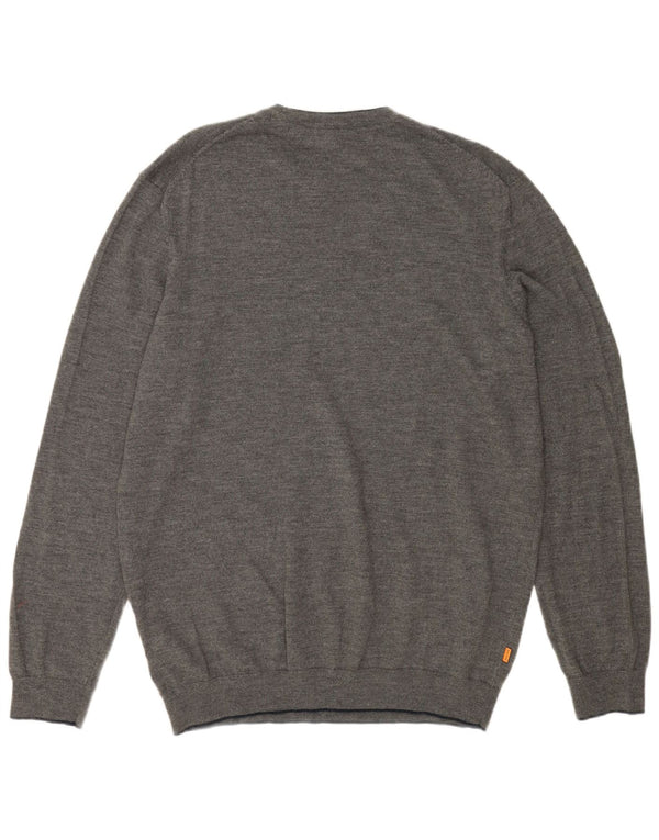 Pulover pentru bărbați TIMBERLAND cu gât crew, 2XL, lână merinos gri