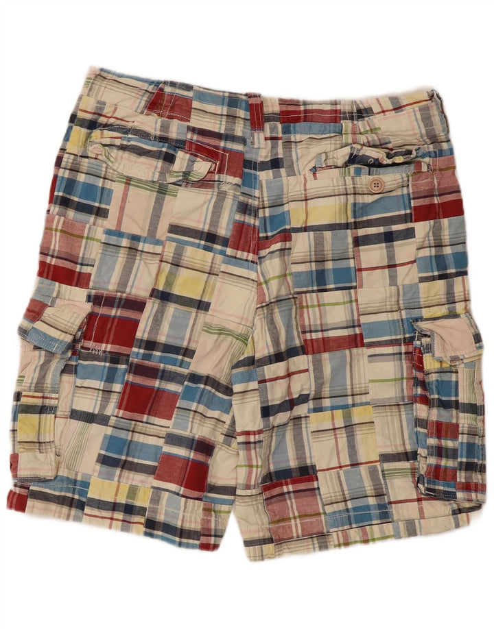 Pantaloni scurti cargo pentru bărbați Playlife IT 50 Large W36 Bumbac cu carouri multicolore