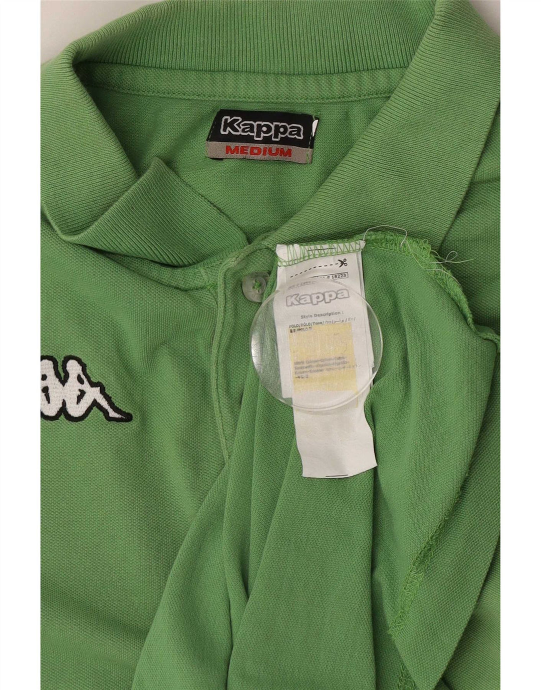 Tricou polo pentru bărbați Kappa, bumbac verde mediu
