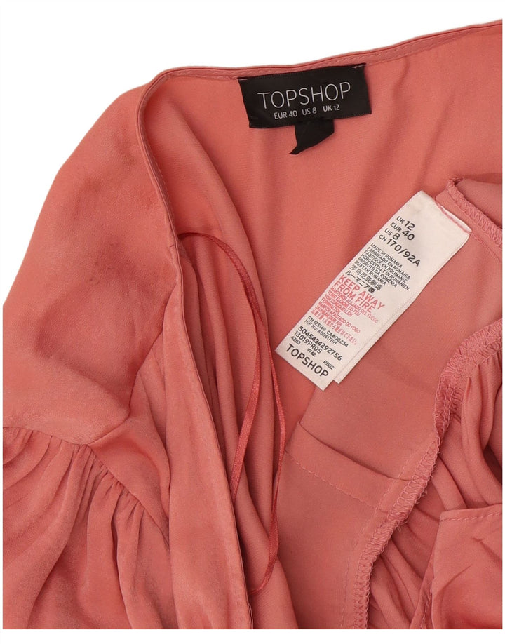 Bluză pentru femei Topshop cămașă Wrap UK 12 Poliester roz mediu