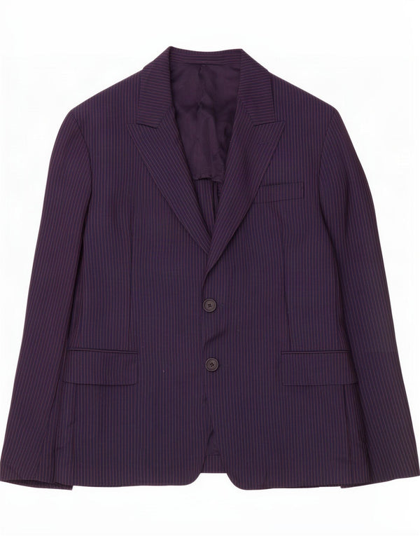 Prada Jachetă pentru bărbați cu 2 nasturi IT 52 XL bleumarin cu dungi Mohair