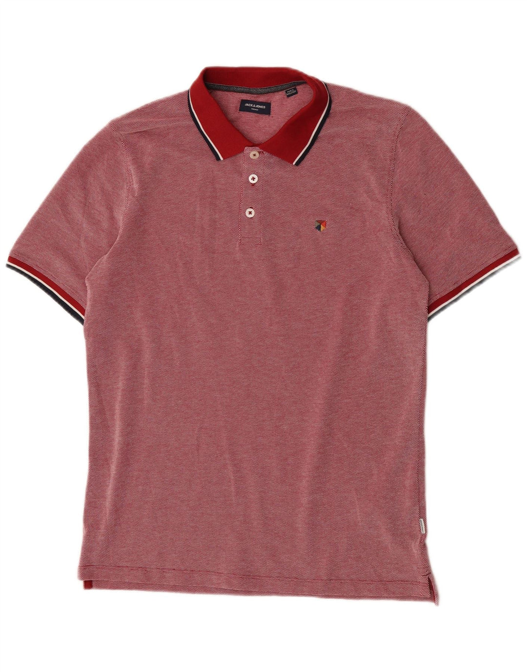 Tricou polo Jack & Jones pentru bărbați, bumbac cu pete roșii medii