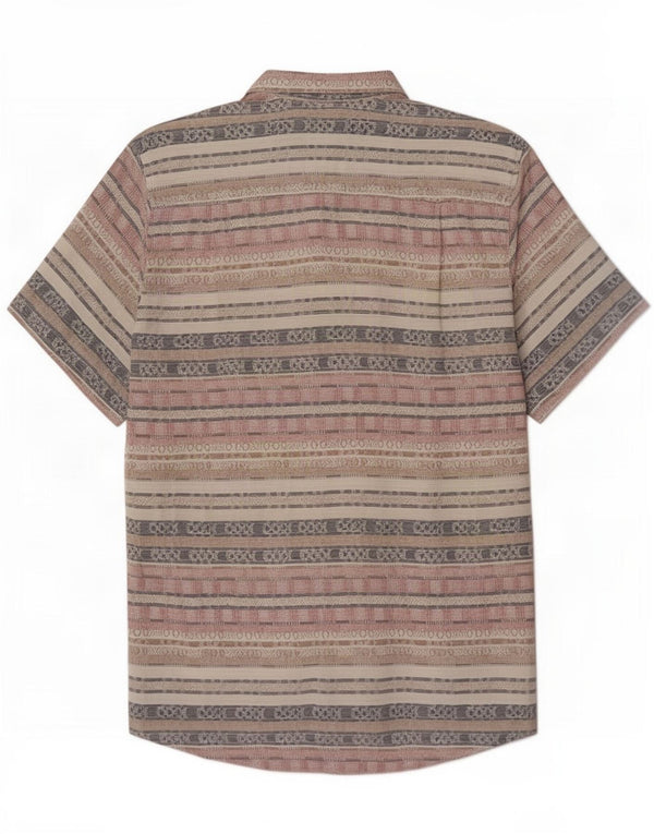 Donalley Mens Short Sleeve Shirt Size 37/38 Small Multicoloured Geometric
