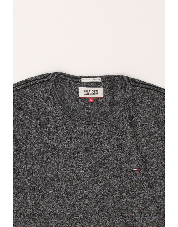 TOMMY HILFIGER Mens T-Shirt Top Small Grey Polyester Vintage Tommy Hilfiger and Second-Hand Tommy Hilfiger from Messina Hembry 