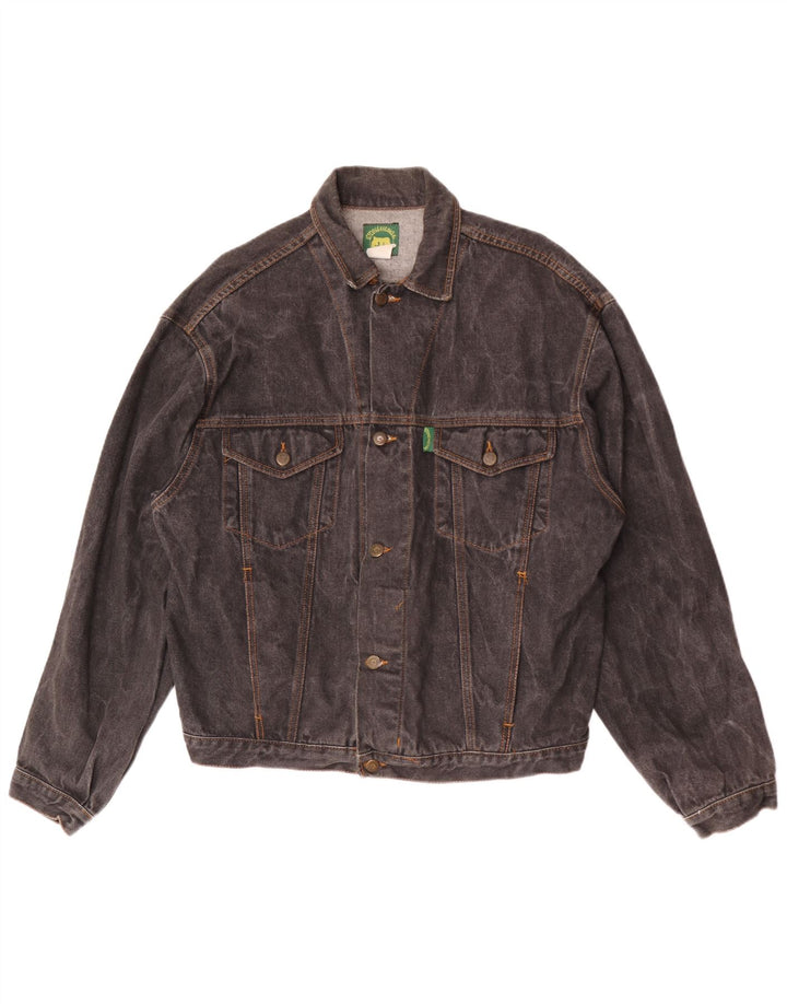Jachetă vintage pentru bărbați din denim UK 40 mare, negru, bumbac
