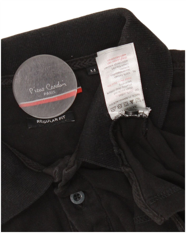 Cămașă polo Pierre Cardin pentru bărbați, bumbac negru mediu, cu formă regulată