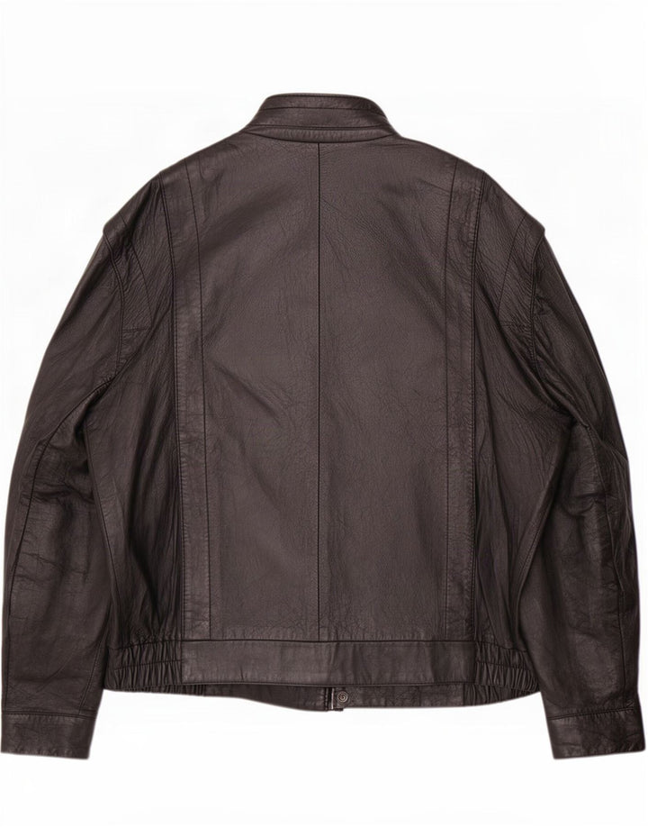 Jachetă de piele vintage pentru bărbați IT 52 XL neagră