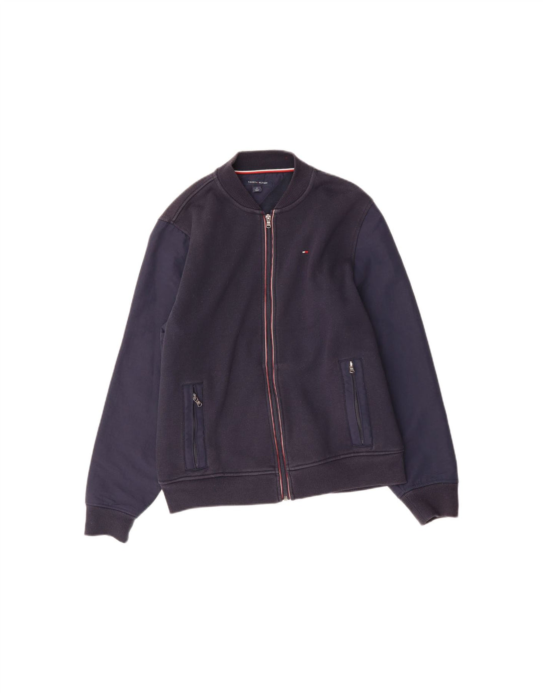 TOMMY HILFIGER Mens Tracksuit Top Jacket UK 12 Medium Navy Blue Polyester
