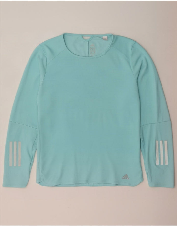 Adidas Climacool Top cu mânecă lungă pentru femei UK 12/14 Medium Blue Poliester