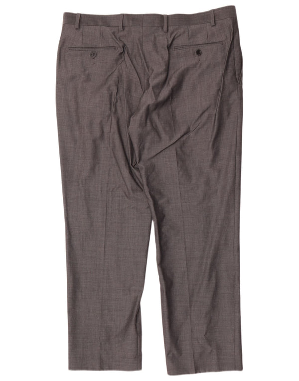 Marks & Spencer Pantaloni de costum drept bărbați cu autograf L38 L29 Lână gri