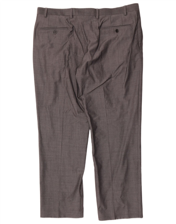 Marks & Spencer Pantaloni de costum drept bărbați cu autograf L38 L29 Lână gri