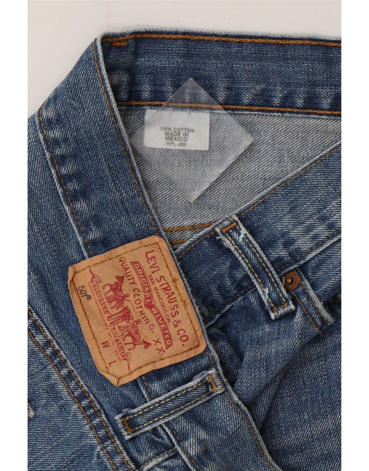 Pantaloni scurți Levi's 501 Graphic Denim W30 Bumbac Floral Albastru Mediu
