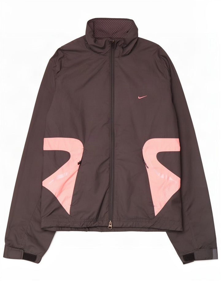 Jachetă de ploaie Nike Climalite pentru femei Marea Britanie 8/10, gri mic, poliester color bloc