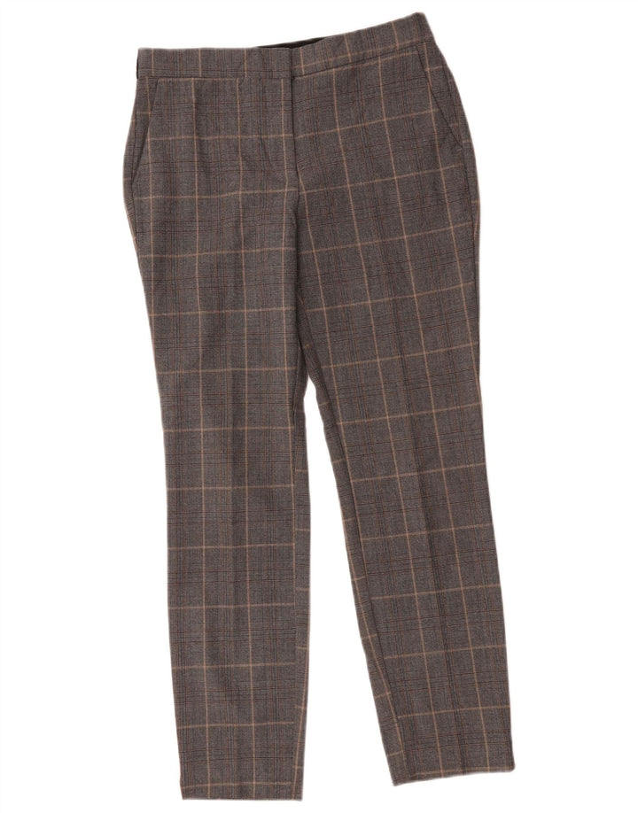 Pantaloni chino slim pentru femei Zara Mediu L28 L26 Poliester cu carouri gri