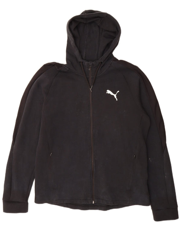 Pulover Puma pentru bărbați, cu fermoar, bumbac mare, negru