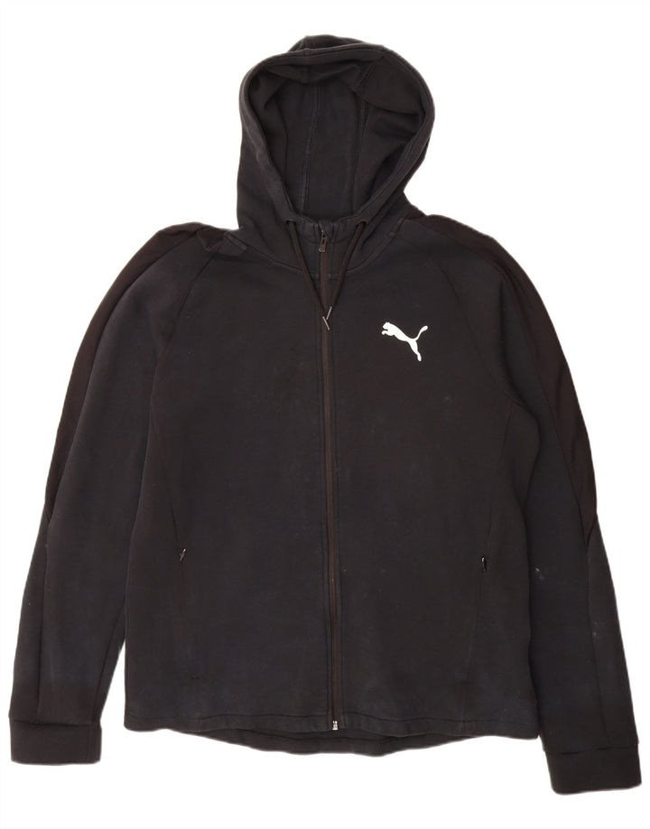 Pulover Puma pentru bărbați, cu fermoar, bumbac mare, negru