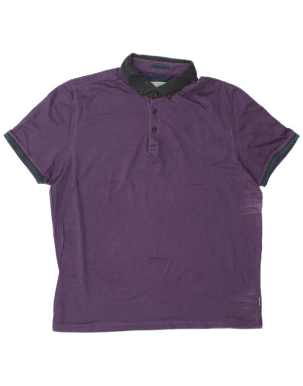 Tricou polo pentru bărbați TED BAKER Mărimea 6 2XL Mov Bumbac color bloc