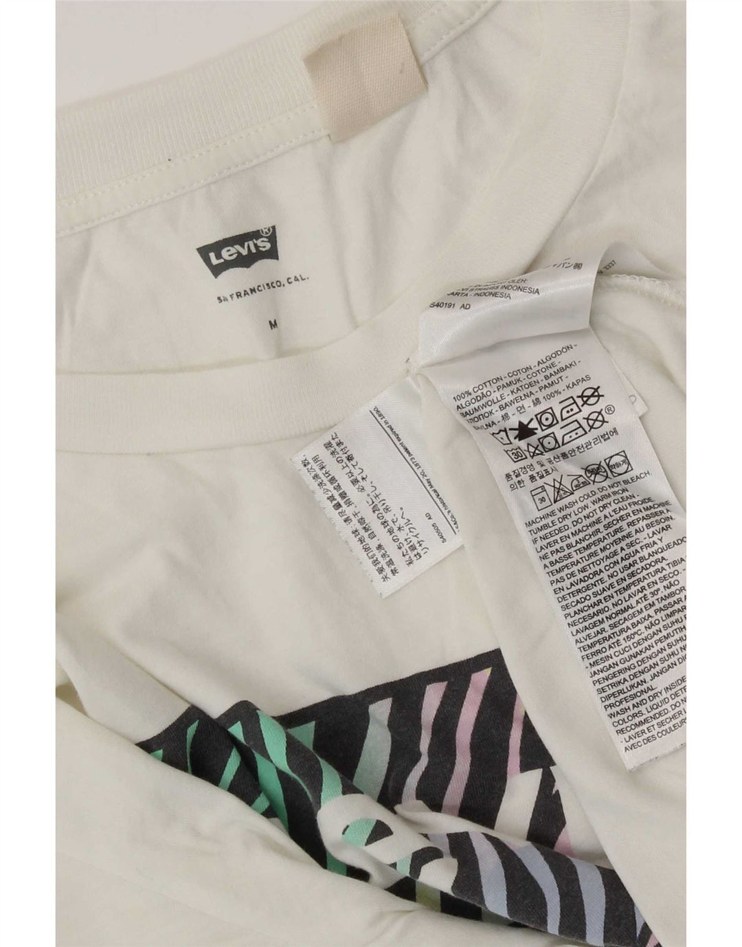 Tricou grafic Levi's pentru femei Top UK 14 Medium White Bumbac