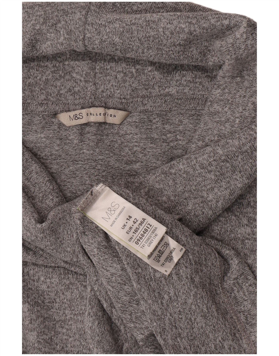 Marks & Spencer Top pentru femei cu mâneci 3/4 UK 14, mare, gri poliester cu pete