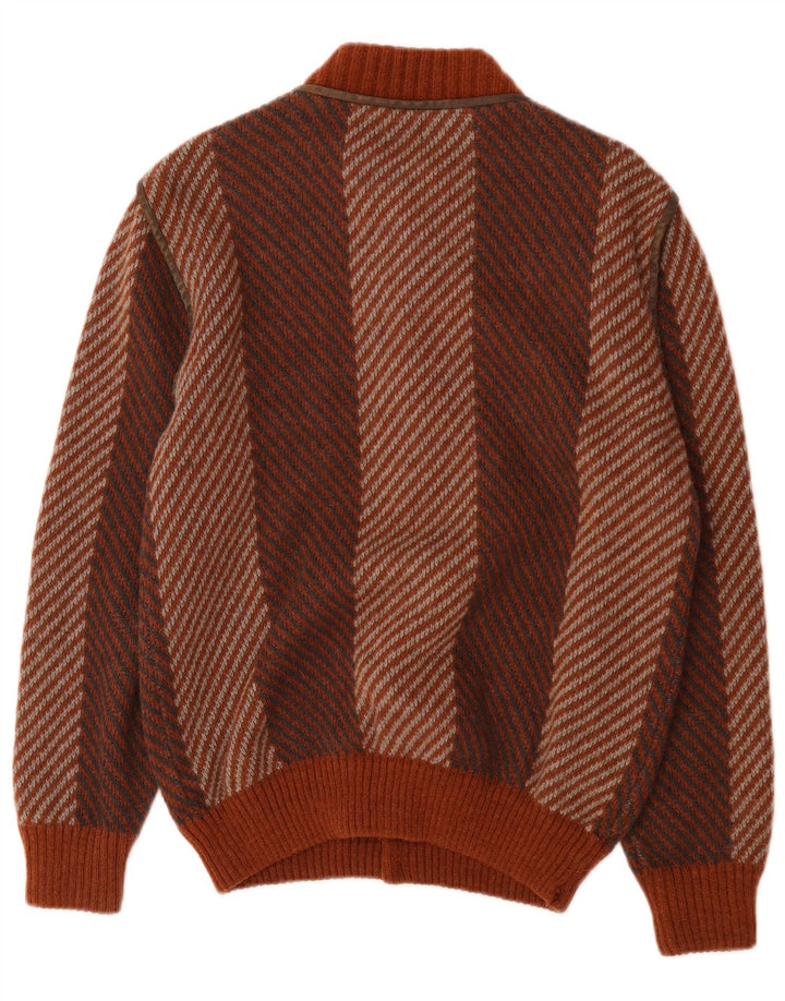 Pulover cardigan pentru bărbați De Pletrl IT 48 Lână cu dungi maro mediu