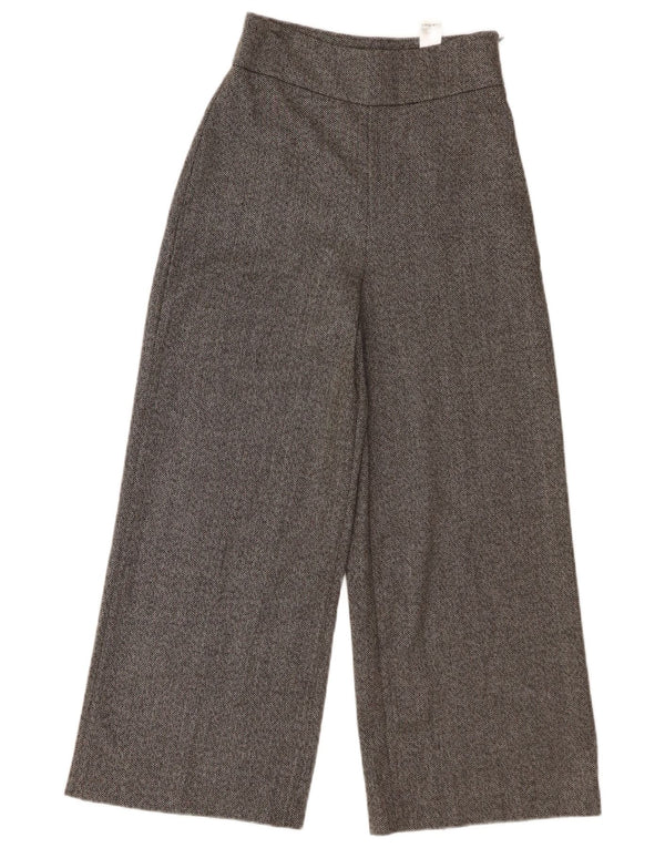 Pantaloni casual pentru femei cu talie înaltă Zara XS W24 L25 gri Herringbone