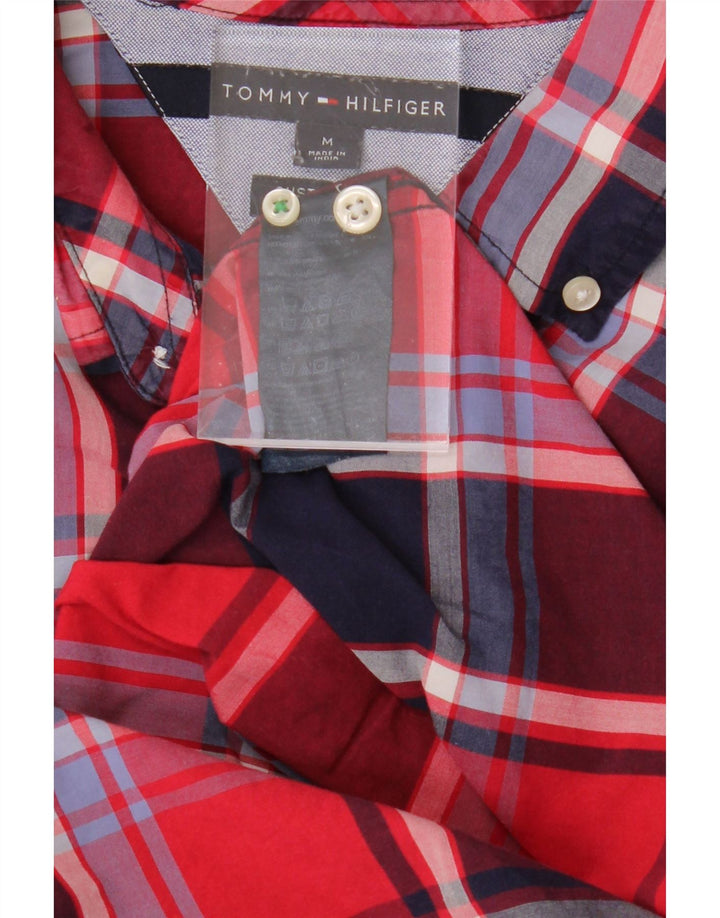 TOMMY HILFIGER Mens Shirt Medium Red Check Cotton Vintage Tommy Hilfiger and Second-Hand Tommy Hilfiger from Messina Hembry 