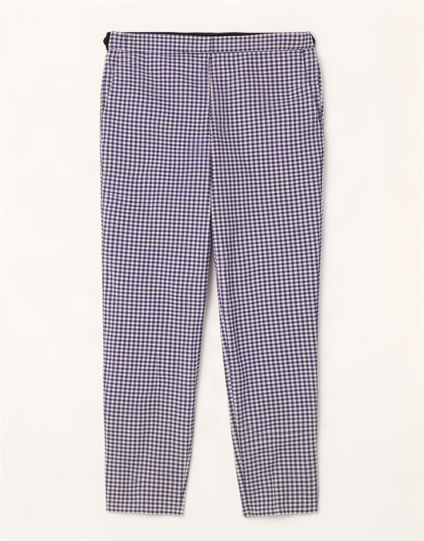 Pantaloni de costum conici pentru femei cu talie înaltă Zara XL W32 L26 Blue Vichy