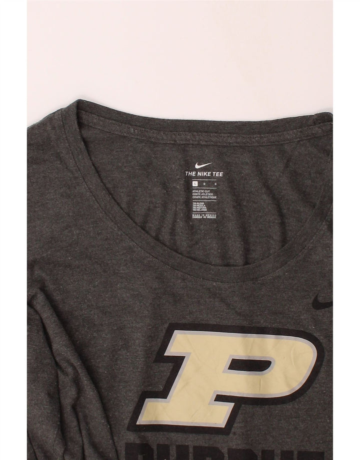 NIKE Womens Purdue Graphic Top Long Sleeve UK 16 Large Grey Polyester Vintage Nike and Second-Hand Nike from Messina Hembry 