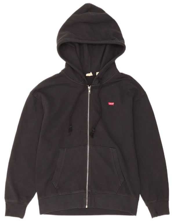 Pulover Levi's pentru bărbați, cu fermoar, bumbac mediu negru