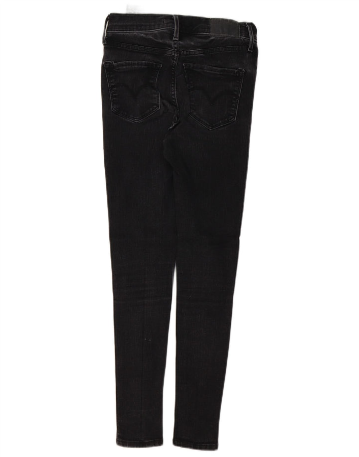 Blugi super skinny pentru femei 720 cu talie mare L25 L26 bumbac negru