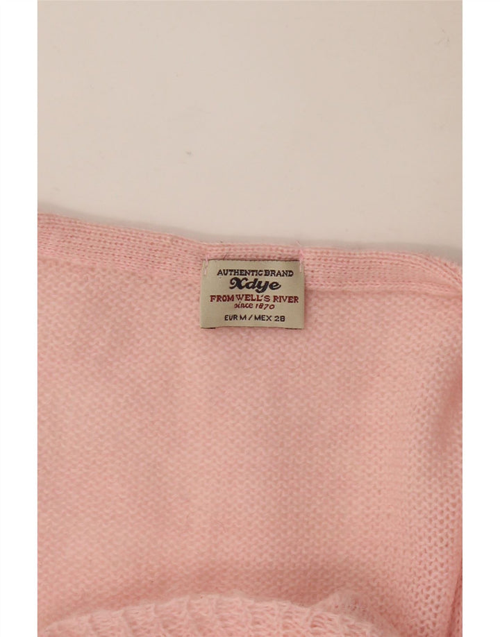 Pulover vintage pentru femei cu decolteu în V UK 12 Roz mediu