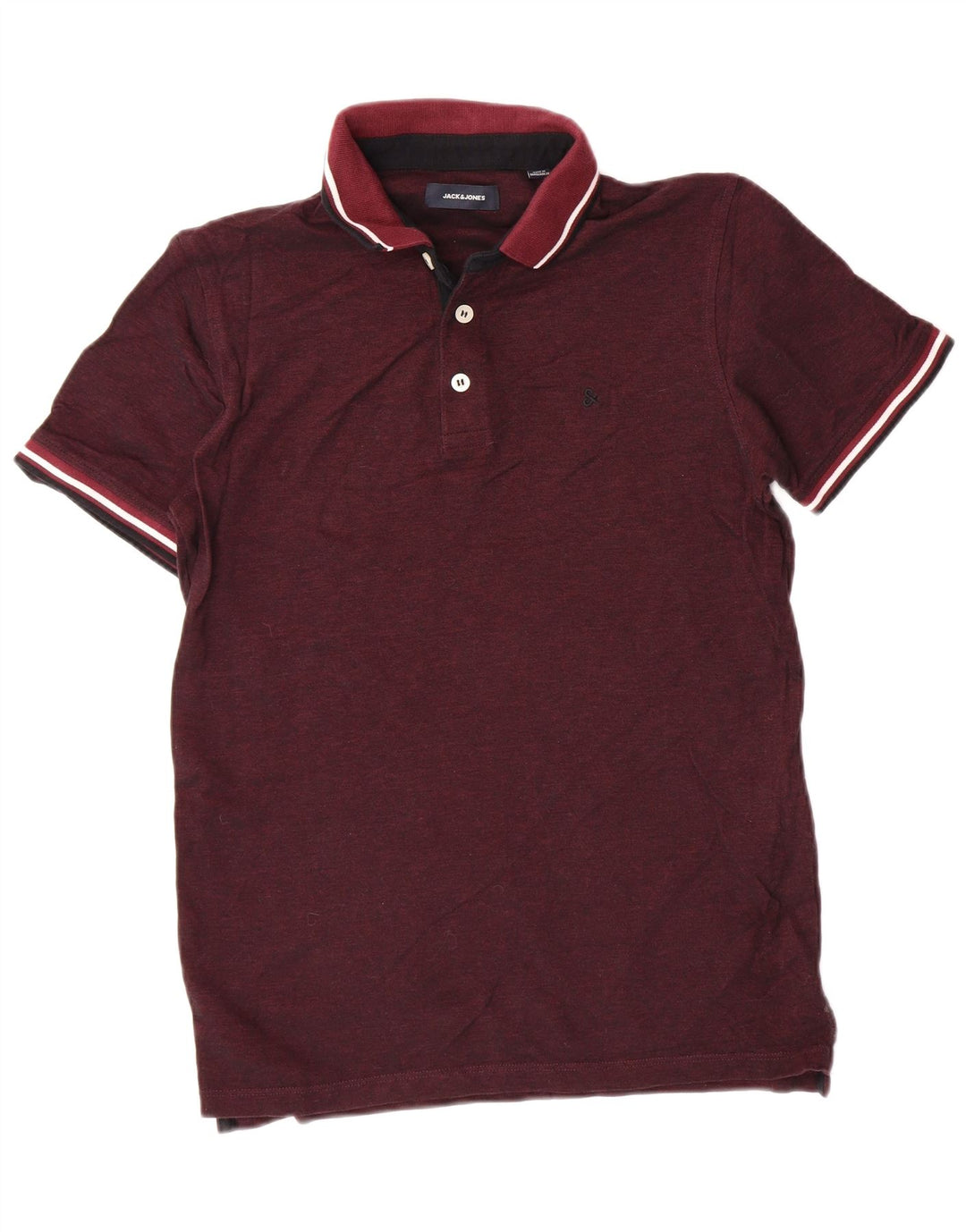 Cămașă polo pentru bărbați JACK & JONES Bumbac burgundă mediu