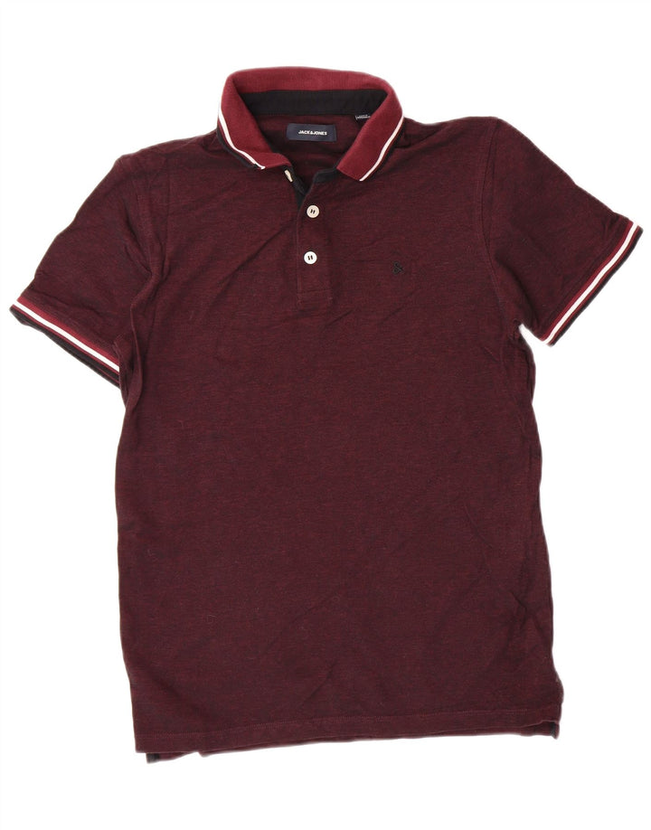 Cămașă polo pentru bărbați JACK & JONES Bumbac burgundă mediu