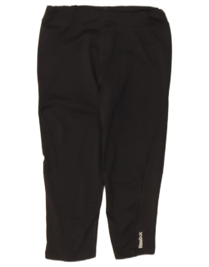 Leggings Capri pentru femei Reebok UK 8/10 Poliester negru mic