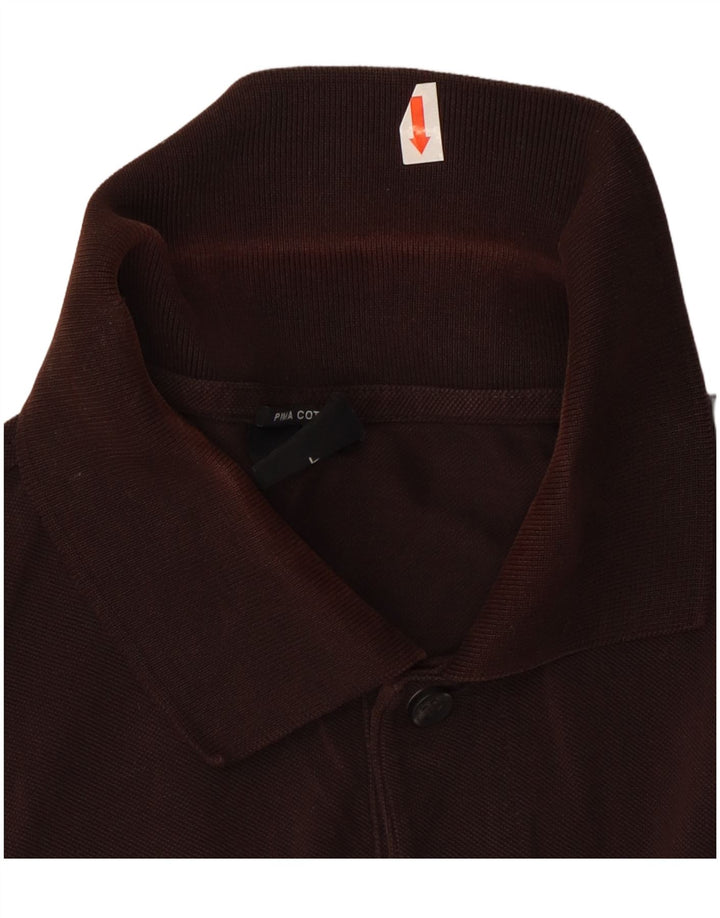 Tricou polo pentru bărbați Hugo Boss, bumbac maro mare