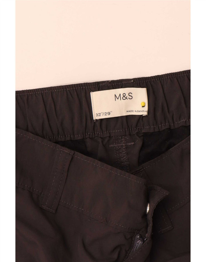 Pantaloni cargo drepti pentru bărbați Marks & Spencer W32 L29 poliamidă gri