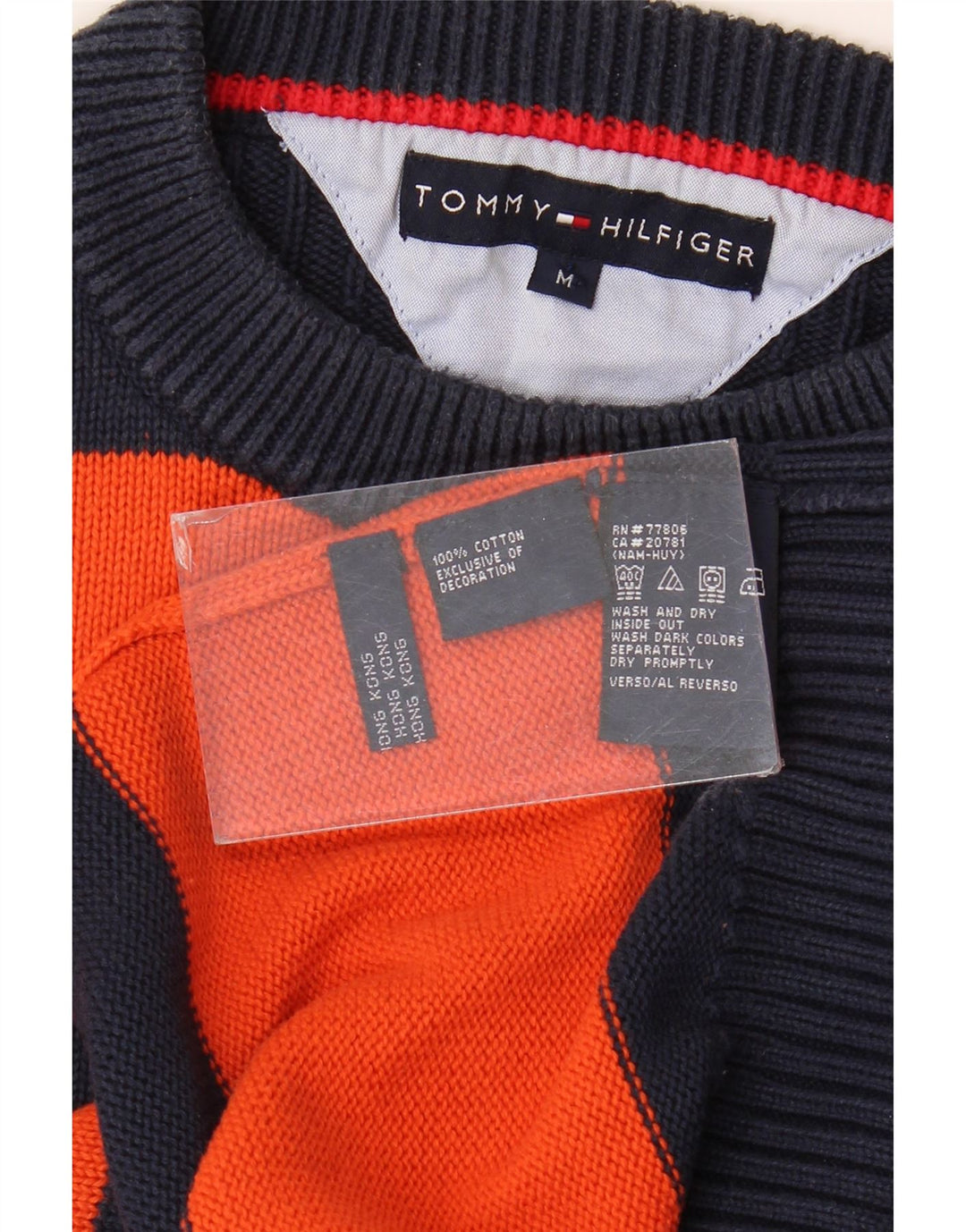 Pulover Tommy Hilfiger pentru bărbați, cu decolteu, mediu, bleumarin, color block