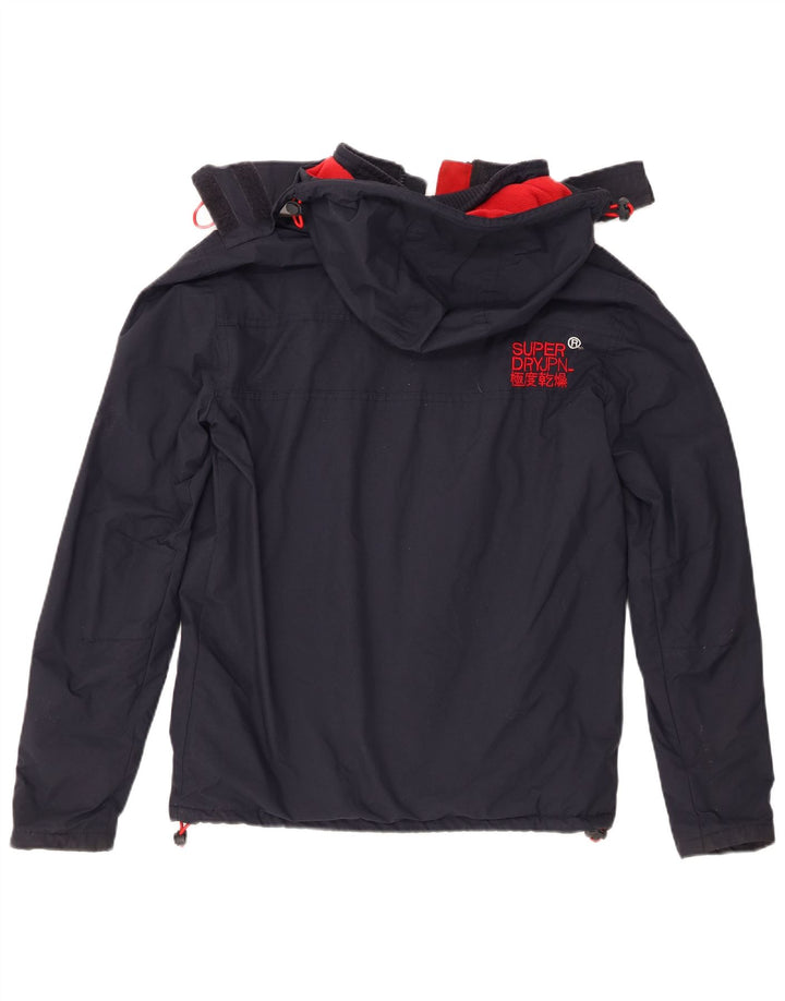 Superdry Windhiker Windbreaker Jacket pentru bărbați cu glugă UK 36 Small Bleumarin