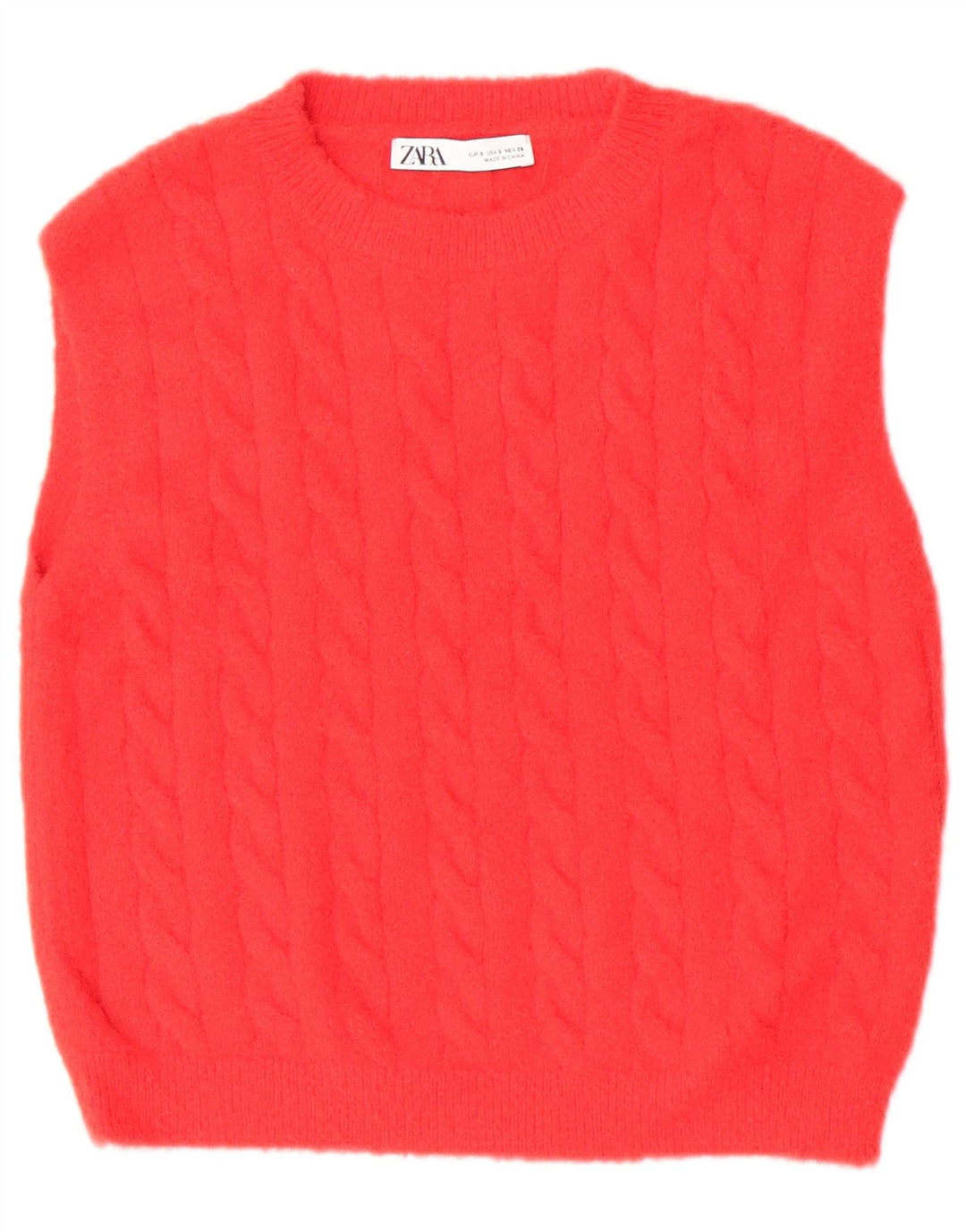 Zara femei Crop Vest Tank Top UK 10 Poliamidă roșie mică
