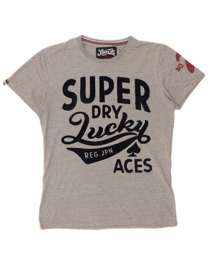 Tricou grafic pentru bărbați SUPERDRY Top din bumbac gri mediu