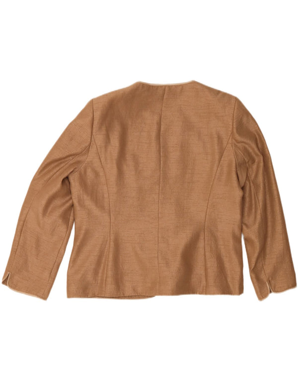 Jachetă blazer pentru femei Jacques Vert cu 1 nasture UK 22 3XL Bej Poliester