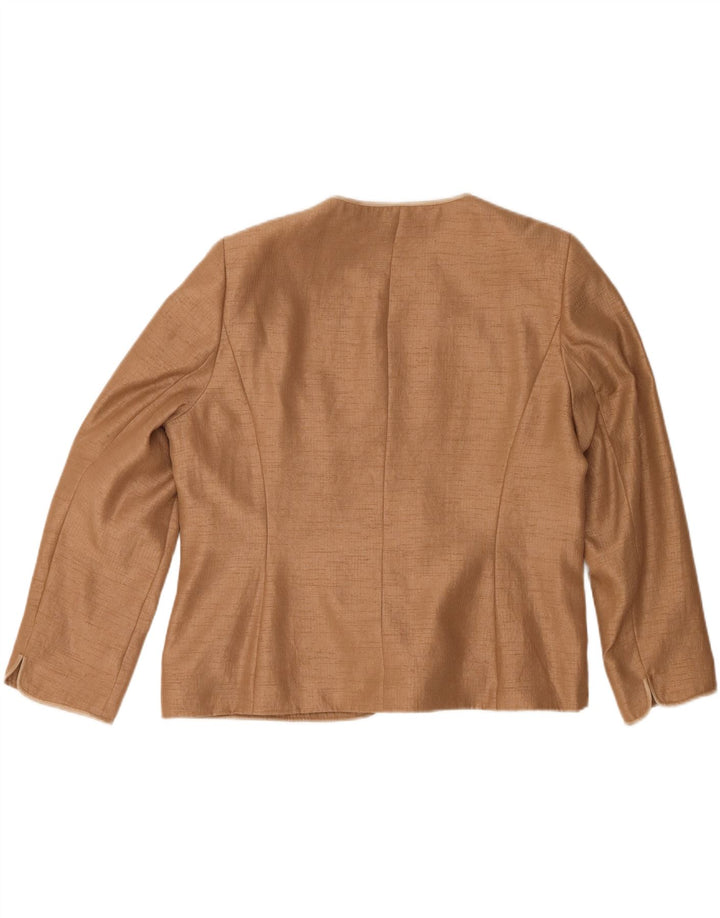 Jachetă blazer pentru femei Jacques Vert cu 1 nasture UK 22 3XL Bej Poliester