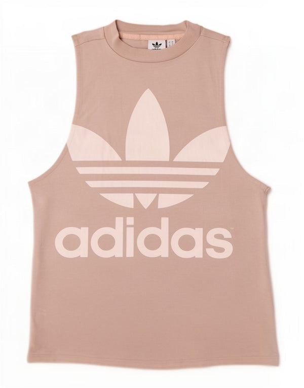 Vesta grafică pentru femei Adidas UK 6 XS, bumbac, bej