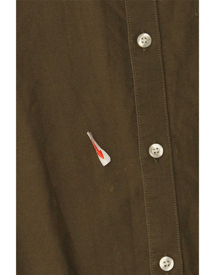 Cămașă Fred Perry pentru bărbați, cu mânecă scurtă, în formă regulată, din bumbac verde mic