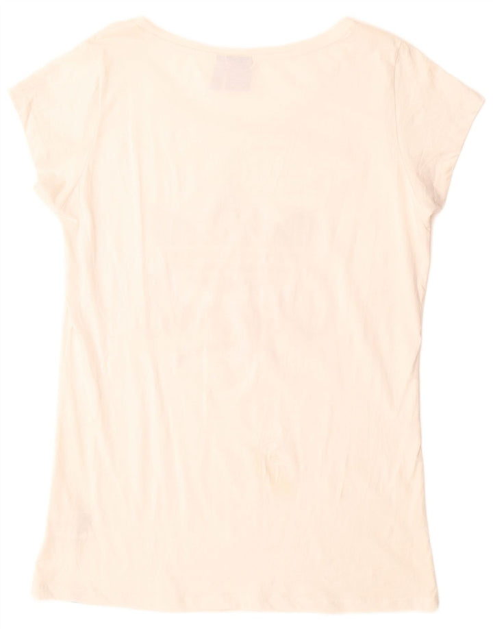 Tricou grafic ADIDAS pentru femei cu paragate Top UK 22 XL Bumbac alb