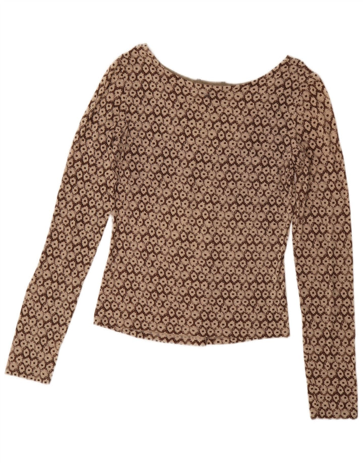 Bluză cu mâneci lungi de weekend pentru femei Max Mara UK 14 mare maro geometric