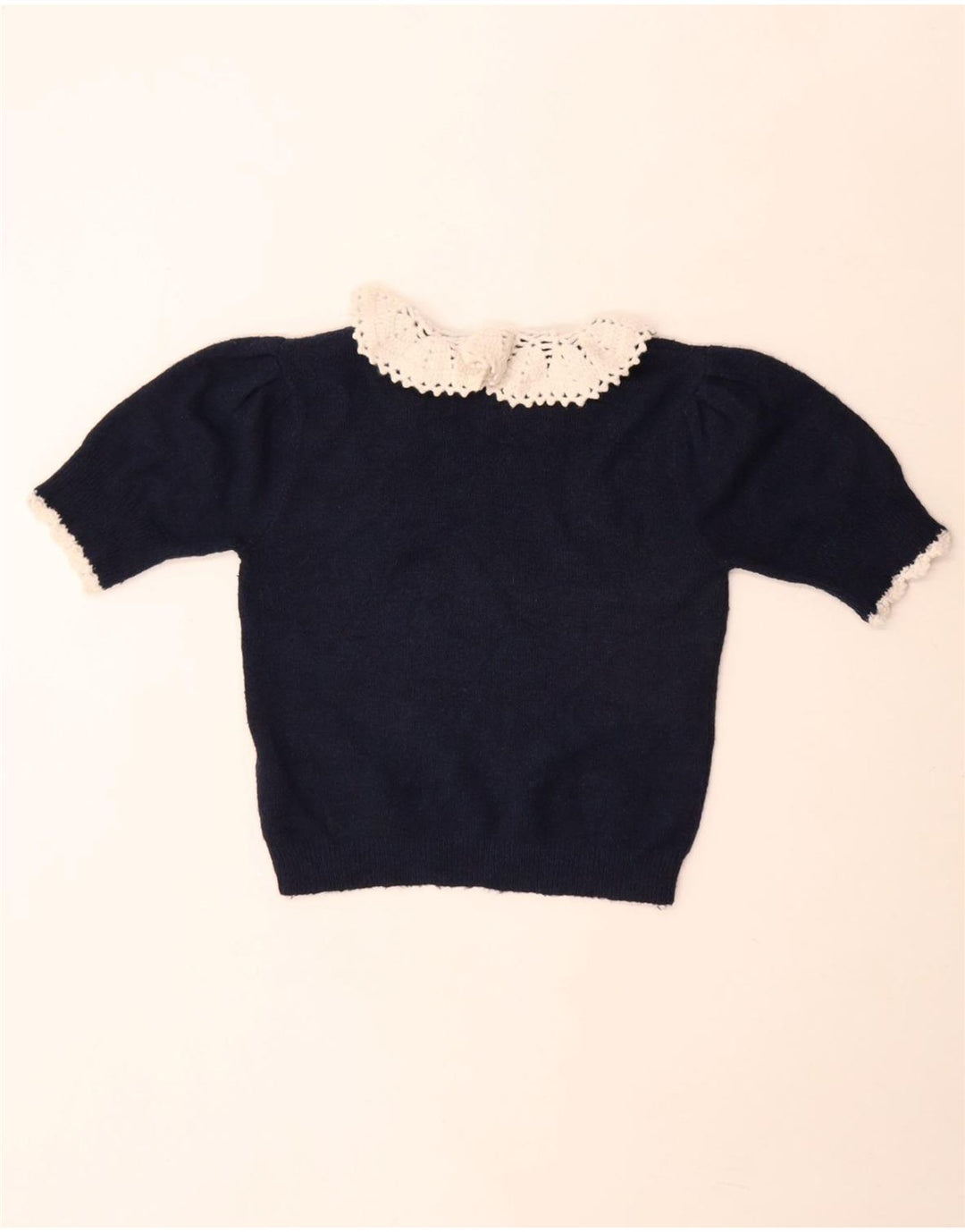 Top Crop tricot pentru femei Zara UK 12 Poliester mediu bleumarin